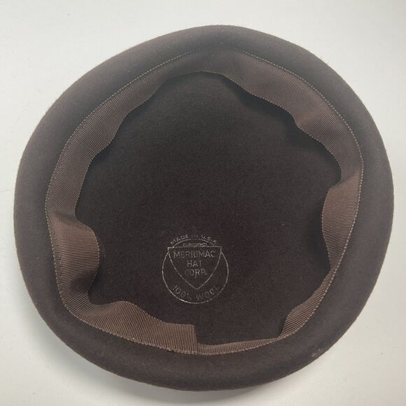 1920\'s Merrimac Hat Corp Women’s 100% Wool Beret In Brown Made in USA Vintage main image 6